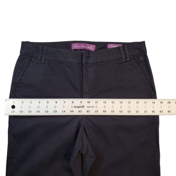Gloria Vanderbilt Amanda Fit Pants Womens Size 8 Black High Waist Straight Leg - Picture 9 of 12